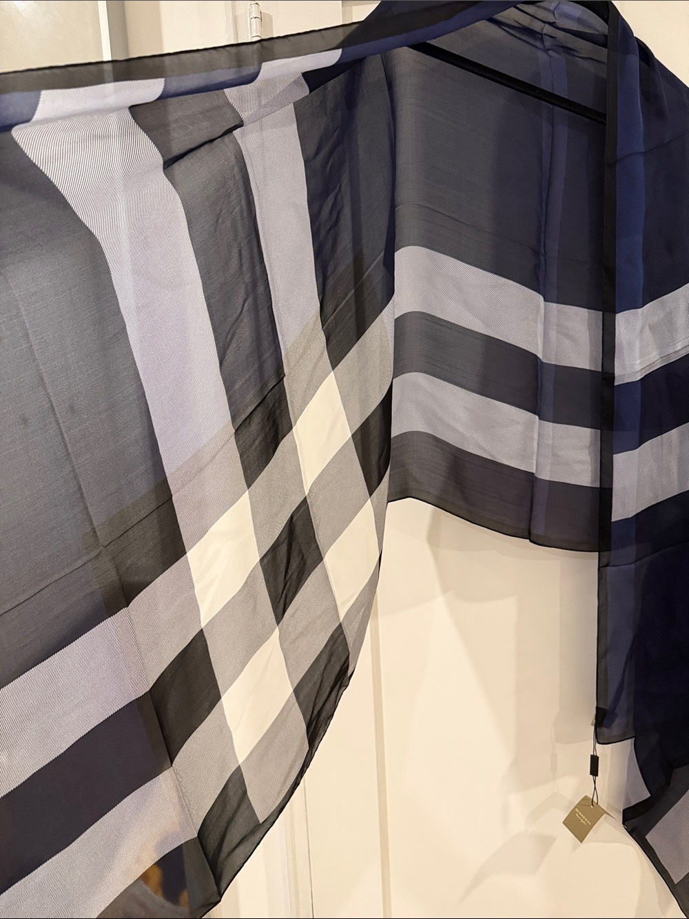 NWT. Burberry Mega Check Silk Scarf. - Picture 9 of 10